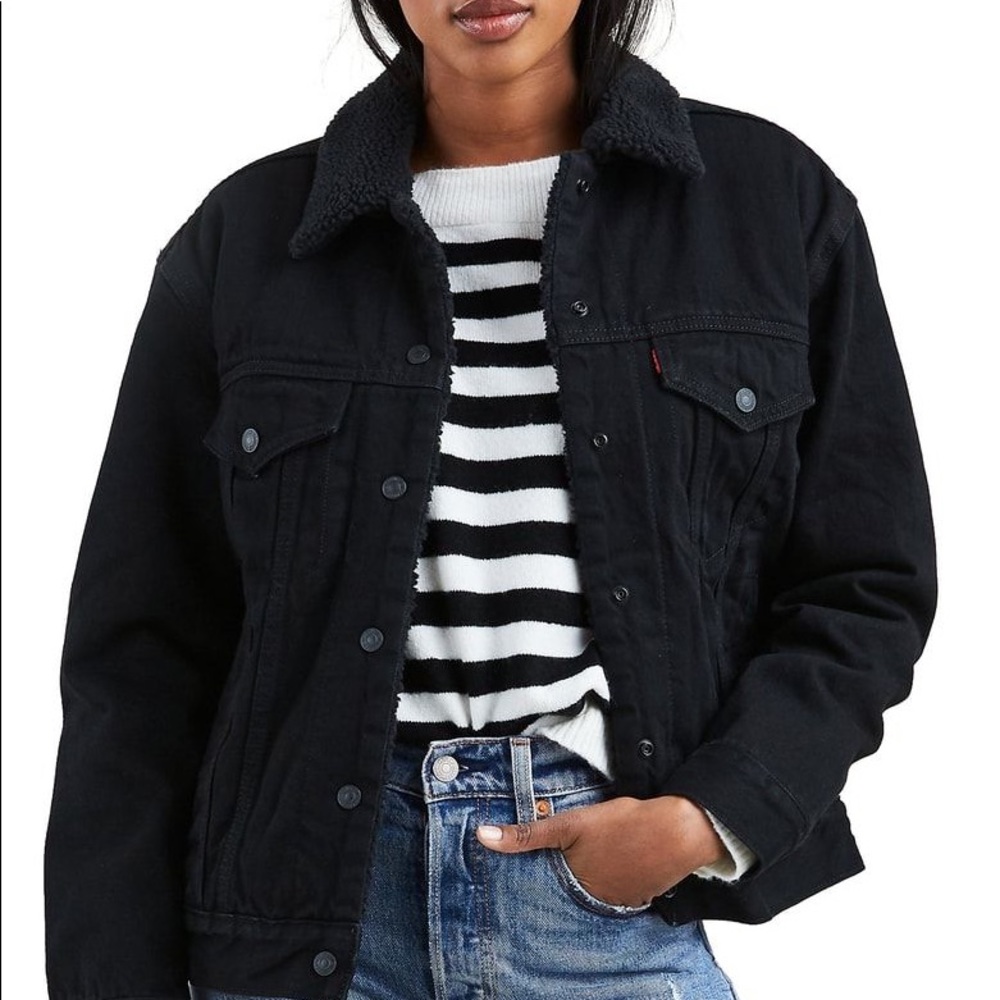 Levi’s black Sherpa trucker jacket